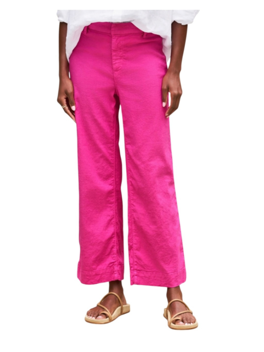 Frank & Eileen $328 Wexford Italian Performance Linen Pant Size 6 Pink
